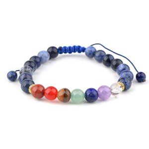 Sodalite Bracelet with Seven chakra Stone 8MM